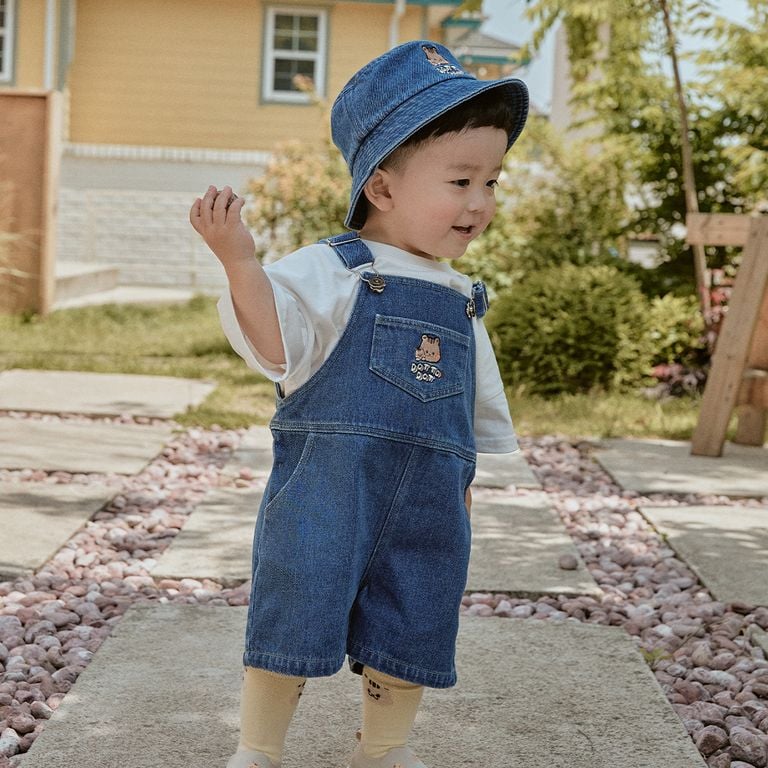 [現貨] 韓國DTD DOTtwins探頭小精靈-牛仔背帶褲(松鼠深藍110)