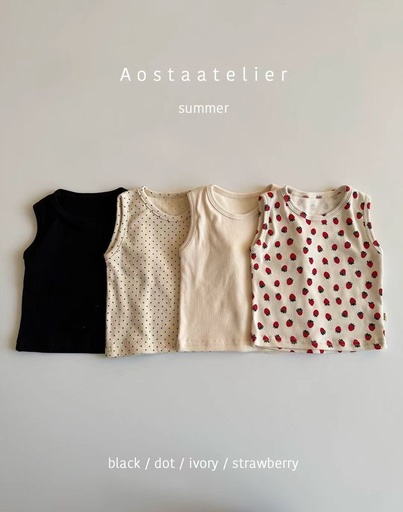 [現貨] 韓國AOSTA Lip sleeveless T_IVORY M(1~2Y)